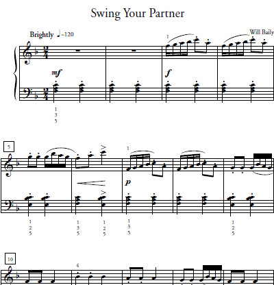 Swing Your Partner Sheet Music and Sound Files for Piano Students